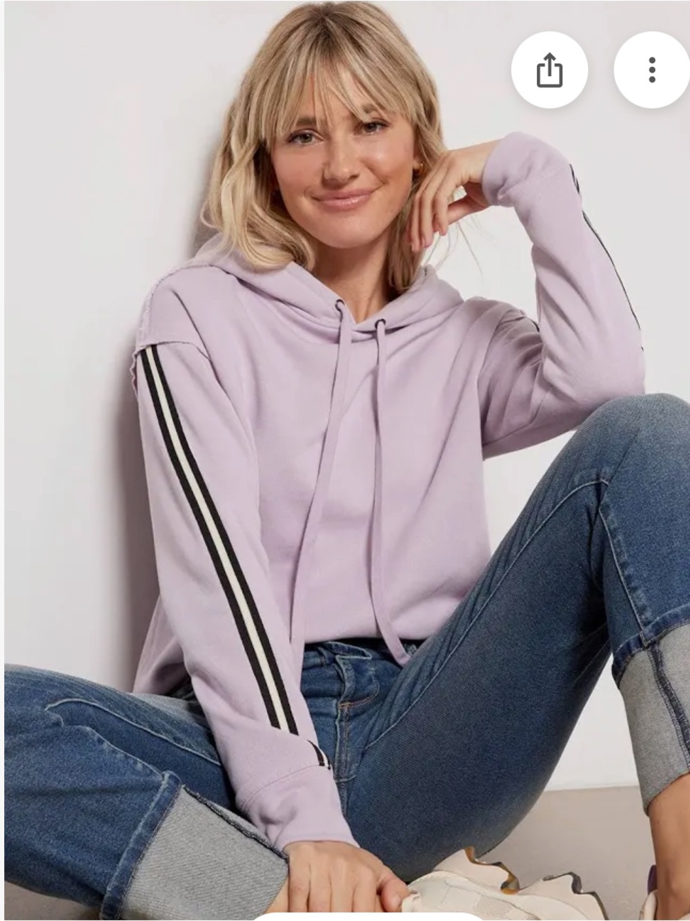 Evereve Kerry Tape Trim Pullover Varsity Stripes Size XL